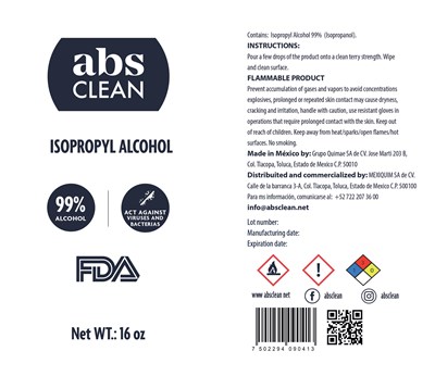 16 Oz Label (Alcohol Isopropilico Abs 16 Oz)